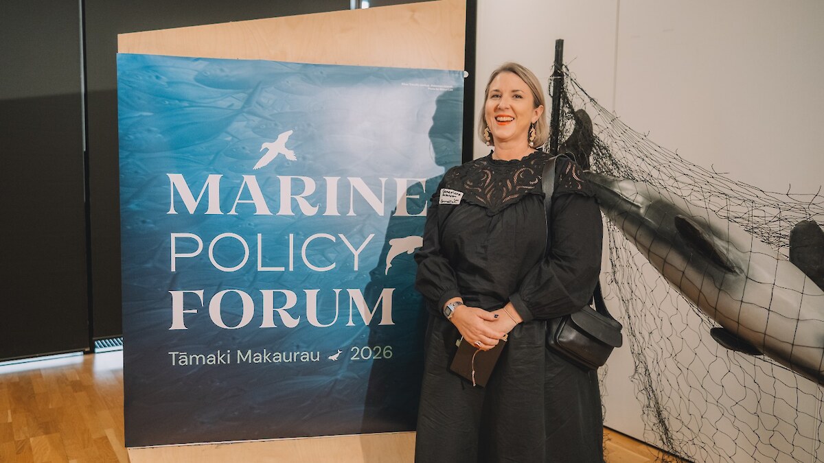 Genevieve Robinson, Councillor for Environment Canterbury, talked about the potential powers of regional policy to regulate for marine protection Photo: Venessa Weston