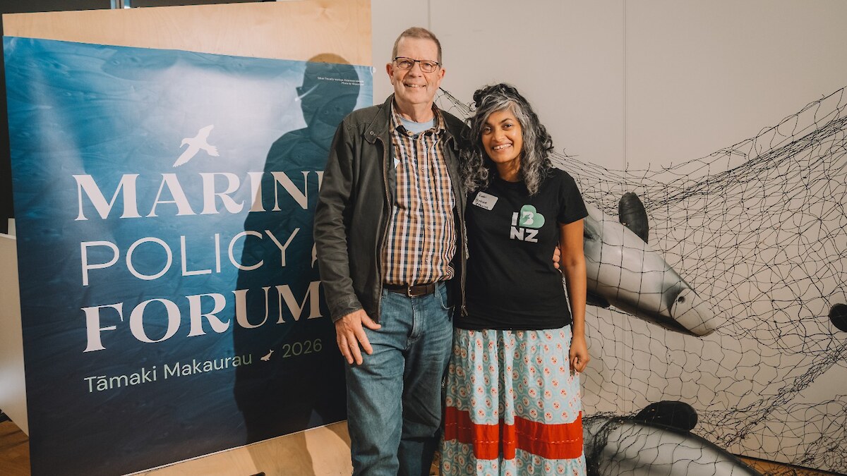 John Spiller from Howick Local Board with Rashi Parker from BirdCare Aoteoaroa Photo: Venessa Weston